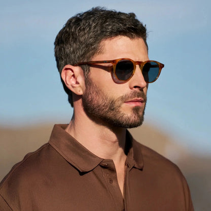 CADDIE Men's Golf Sunglasses - Honey Tortoise / Laguna Blue Lens l WMP Eyewear