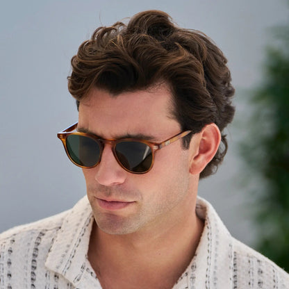 CAMERON Men's Round Polarised Sunglasses l Honey Tortoise - WMP Eyewear