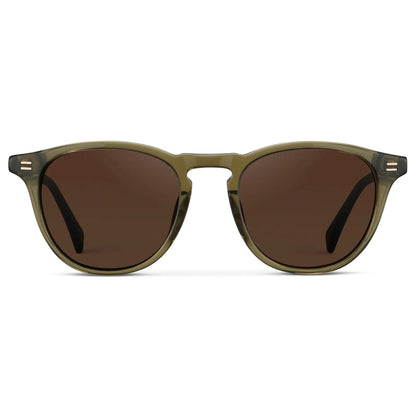 CAMERON Men's Round Polarised Sunglasses l Khaki Green - WMP Eyewear