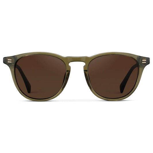 CAMERON Men's Round Polarised Sunglasses l Khaki Green - WMP Eyewear