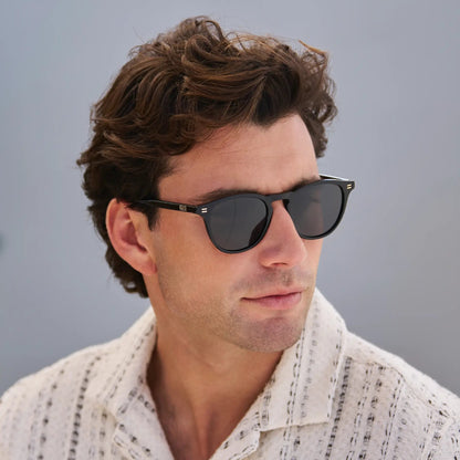CAMERON Men's Round Polarised Sunglasses l Triple Black - WMP Eyewear