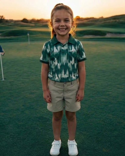 Youth Camo Performance Golf Polo – Stretch, Breathable