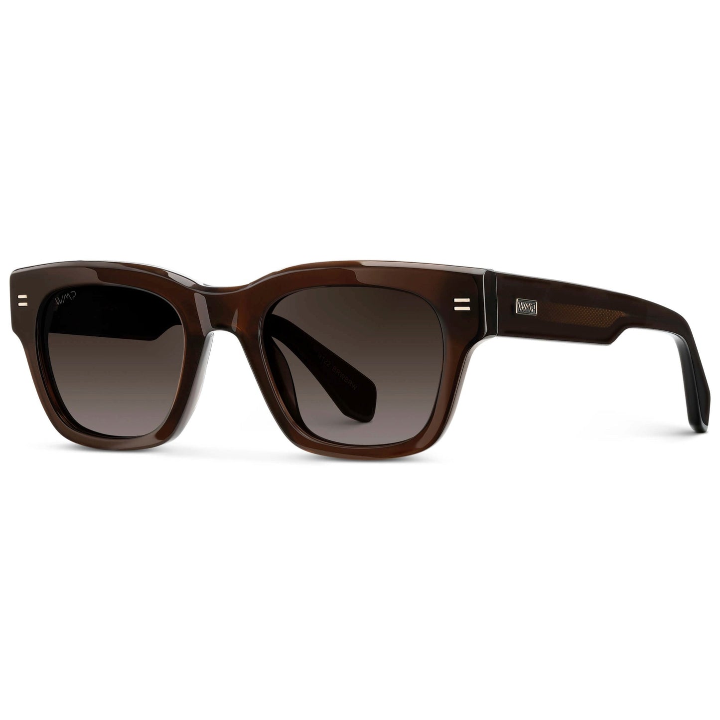 CLINT Men's Oversized Rectangular Sunglasses in Burnt Cedar Brown by WMP Eyewear