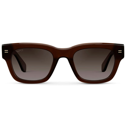 CLINT Men's Oversized Rectangular Sunglasses in Burnt Cedar Brown by WMP Eyewear