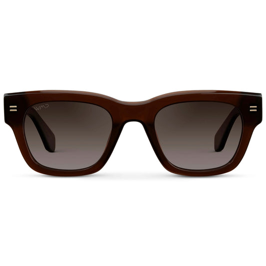 CLINT Men's Oversized Rectangular Sunglasses in Burnt Cedar Brown by WMP Eyewear