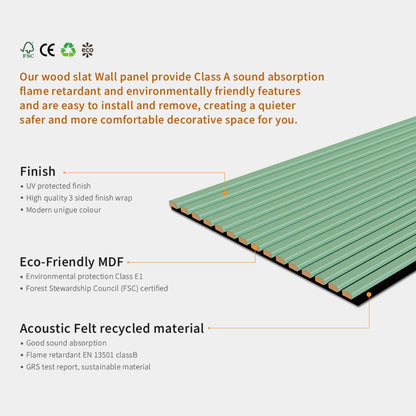 Coloured Acoustic Slatted Wall Panels Also Ideal For A Golf Studio And Shops
