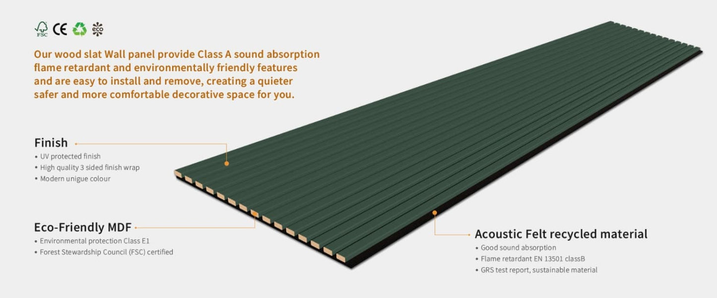 Coloured Acoustic Slatted Wall Panels Also Ideal For A Golf Studio And Shops