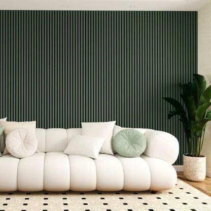 Coloured Acoustic Slatted Wall Panels Also Ideal For A Golf Studio And Shops