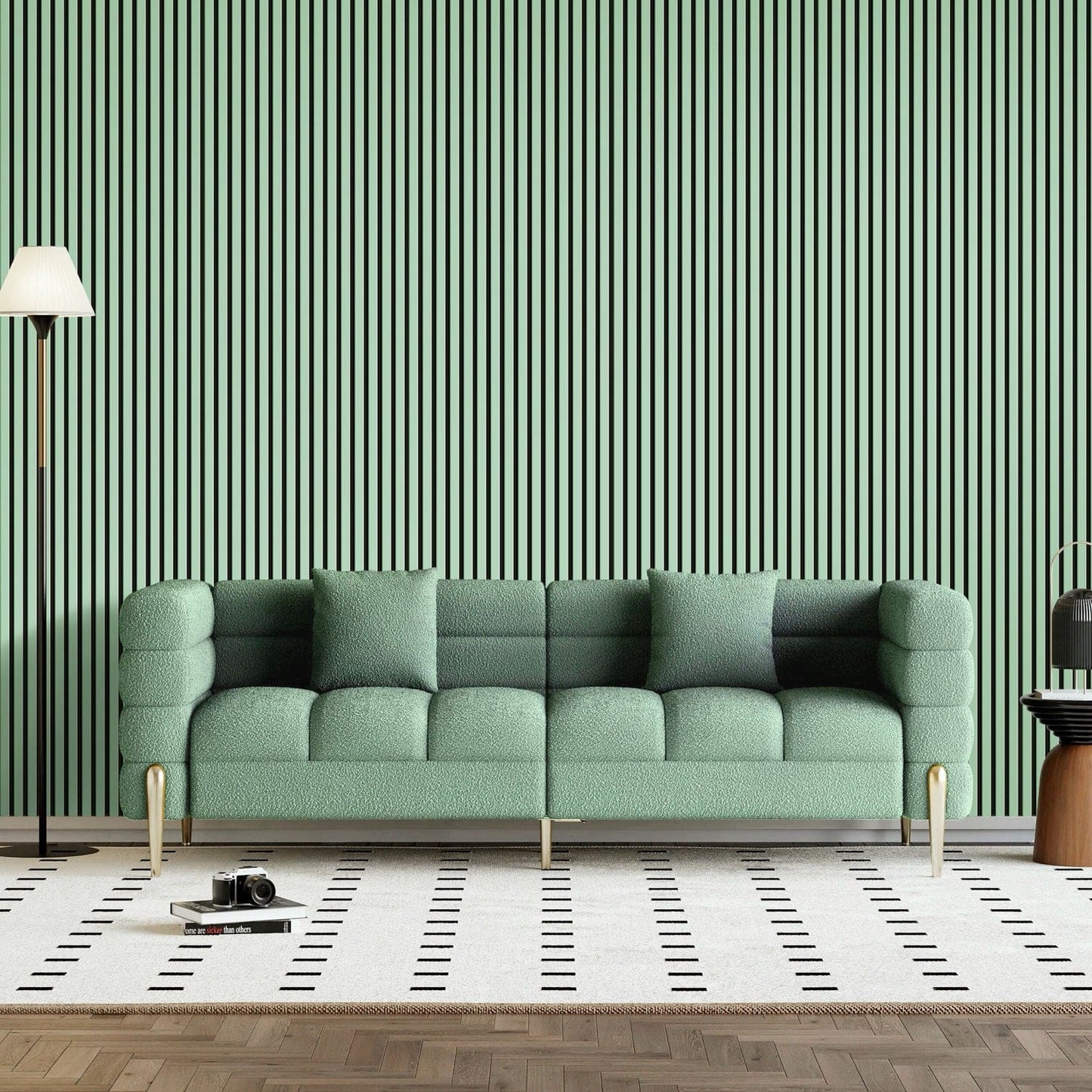 Coloured Acoustic Slatted Wall Panels Also Ideal For A Golf Studio And Shops