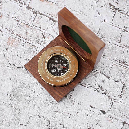 Own Handwriting Compass Personalised with Timber Box