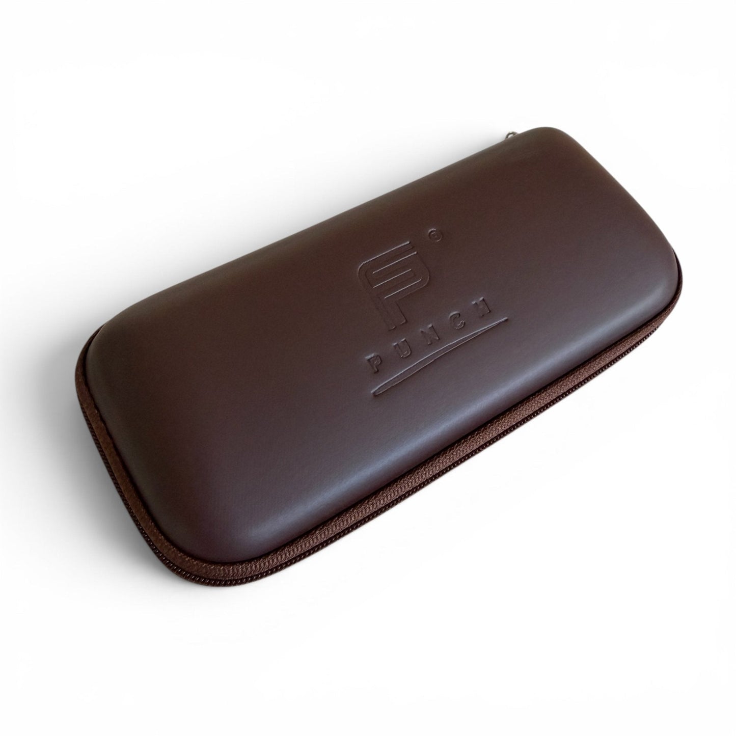 Dark Brown Hard Shell Sunglasses Zipper Case l PUNCH
