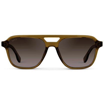 DEAN Polarised Oversized Aviator Sunglasses in Crystal Verde by WMP Eyewear