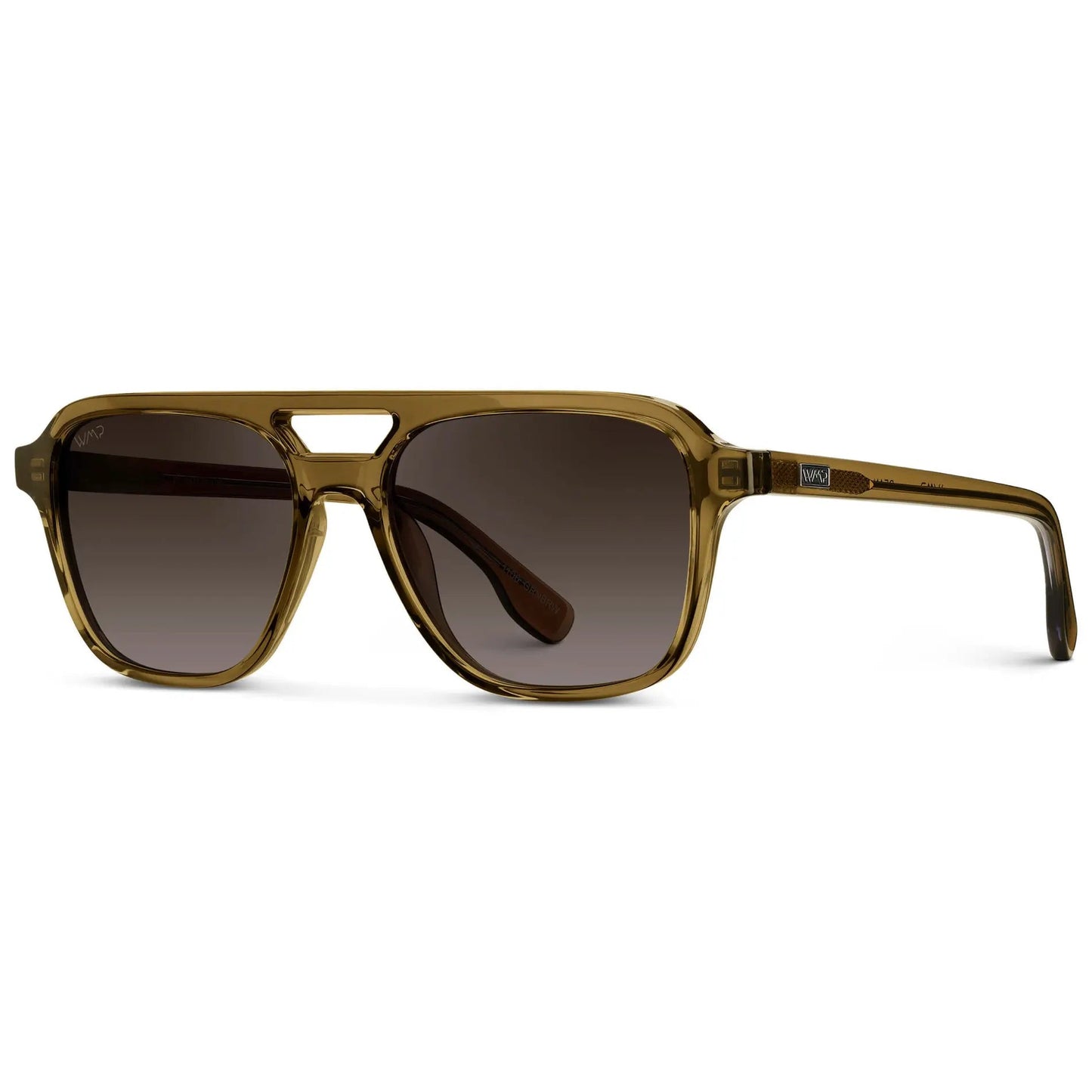 DEAN Polarised Oversized Aviator Sunglasses in Crystal Verde by WMP Eyewear