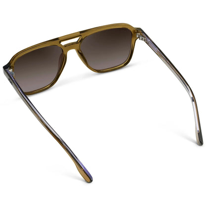 DEAN Polarised Oversized Aviator Sunglasses in Crystal Verde by WMP Eyewear