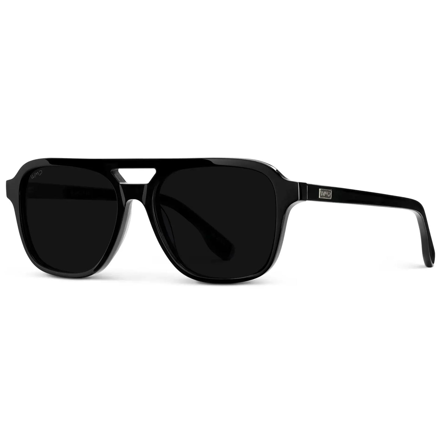 DEAN Polarised Oversized Aviator Sunglasses in Triple Black by WMP Eyewear