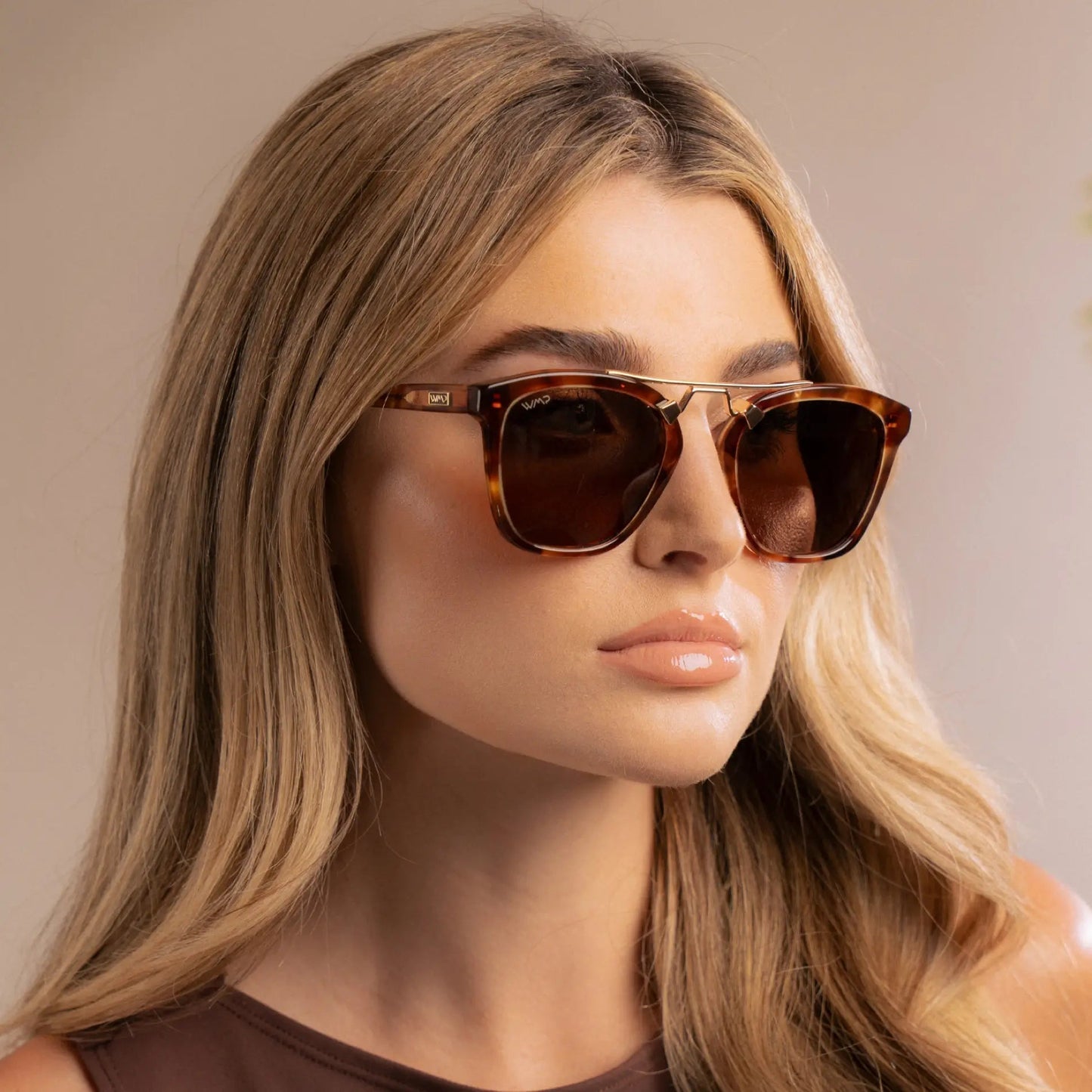 DEMI Oversized Women's Sunglasses in Honeycomb Tortoise WMP Eyewear