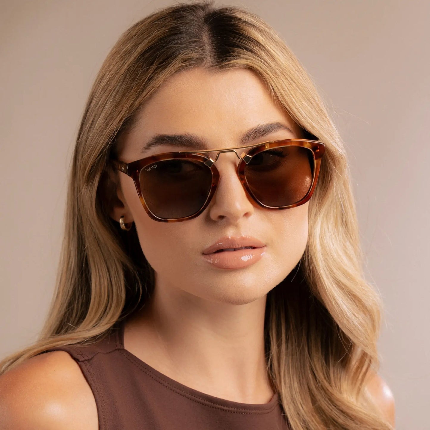 DEMI Oversized Women's Sunglasses in Honeycomb Tortoise WMP Eyewear