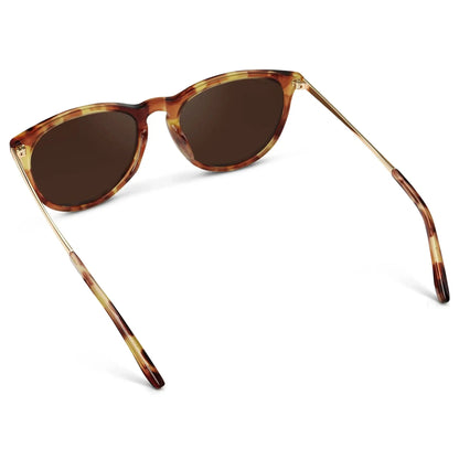 DREW Round Polarised Women's Sunglasses in Maple Tortoise by WMP Eyewear