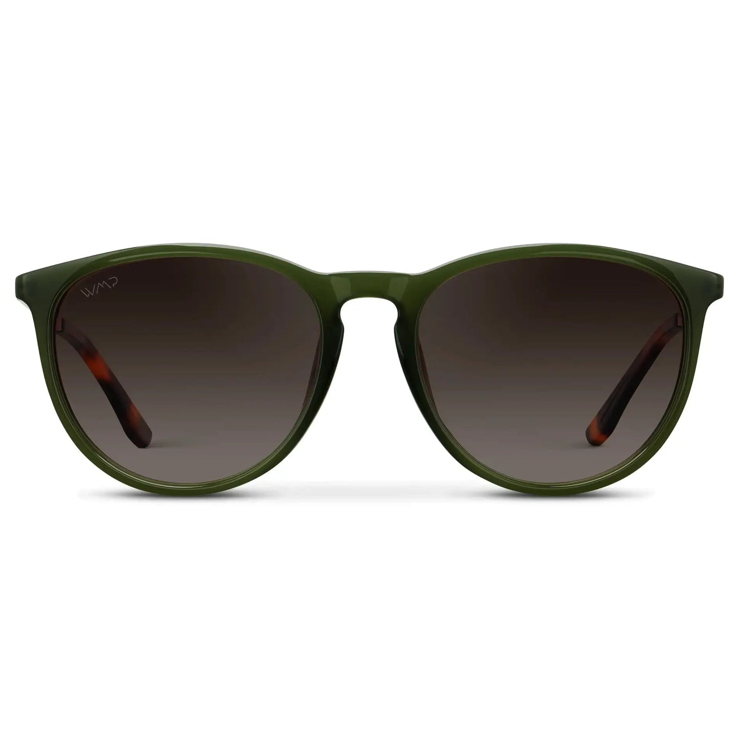 DREW Round Polarised Women's Sunglasses in Oliver Green/Gold by WMP Eyewear
