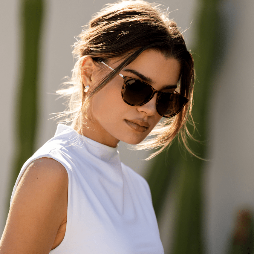 DREW Round Polarised Women's Sunglasses in Tortoise by WMP Eyewear