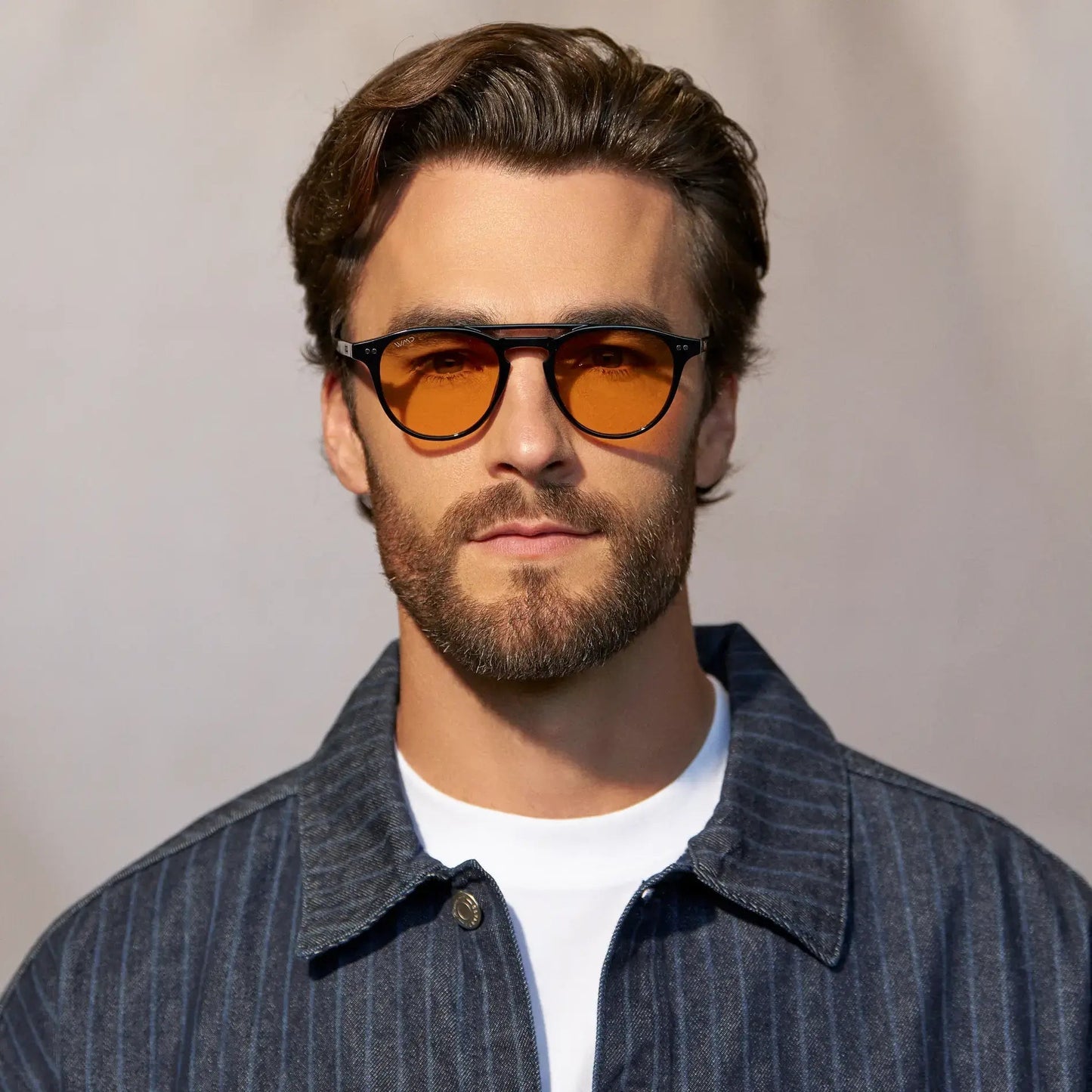 EASTON Men's Round Sunglasses in Black / Yellow Tint Lens by WMP Eyewear