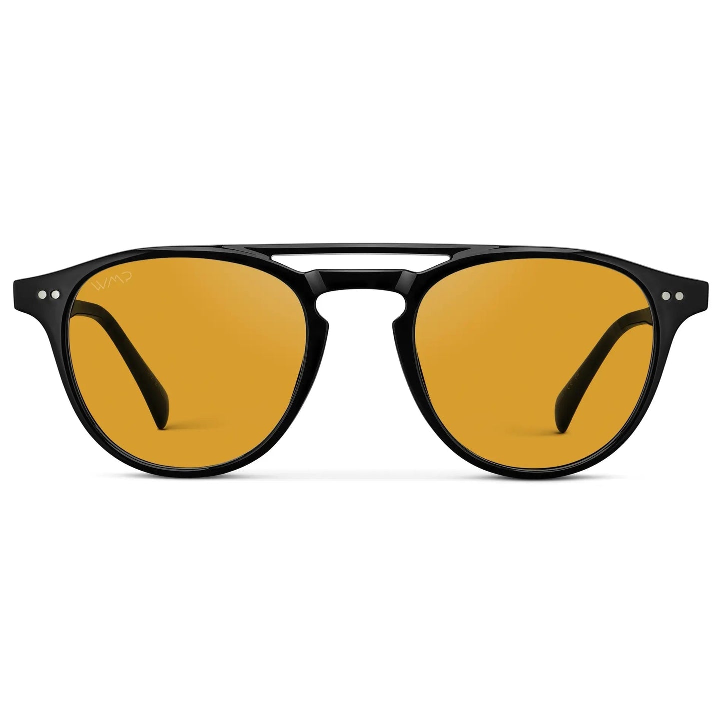 EASTON Men's Round Sunglasses in Black / Yellow Tint Lens by WMP Eyewear