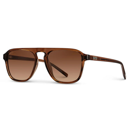 EMERSON Unisex Square Aviator Sunglasses in Terracotta Brown WMP Eyewear