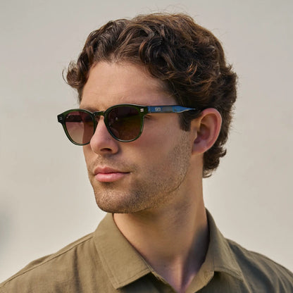 FELIX Mid-Century Polarised Unisex Sunglasses in Jade Green WMP Eyewear