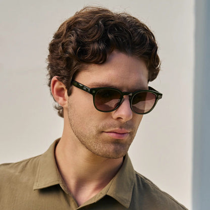 FELIX Mid-Century Polarised Unisex Sunglasses in Jade Green WMP Eyewear