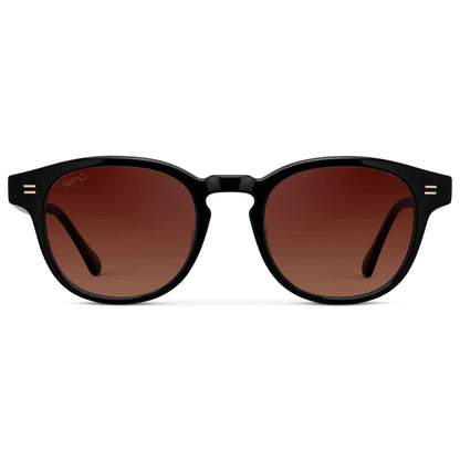 FELIX Mid-Century Unisex Black Sunglasses - Red Tinted Lens l WMP Eyewear
