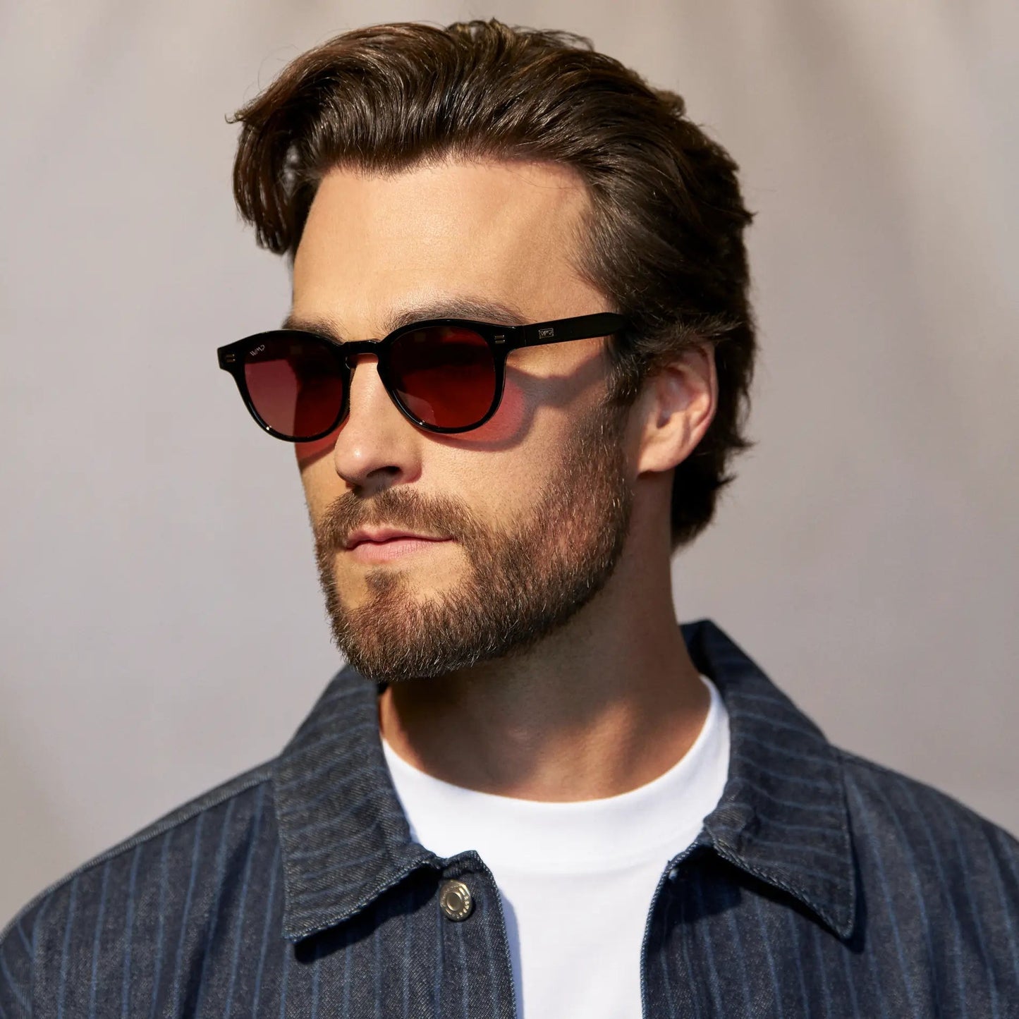 FELIX Mid-Century Unisex Black Sunglasses - Red Tinted Lens l WMP Eyewear
