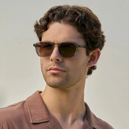 FRANCIS Men's Square Modern Retro Sunglasses in Sage Green l WMP Eyewear