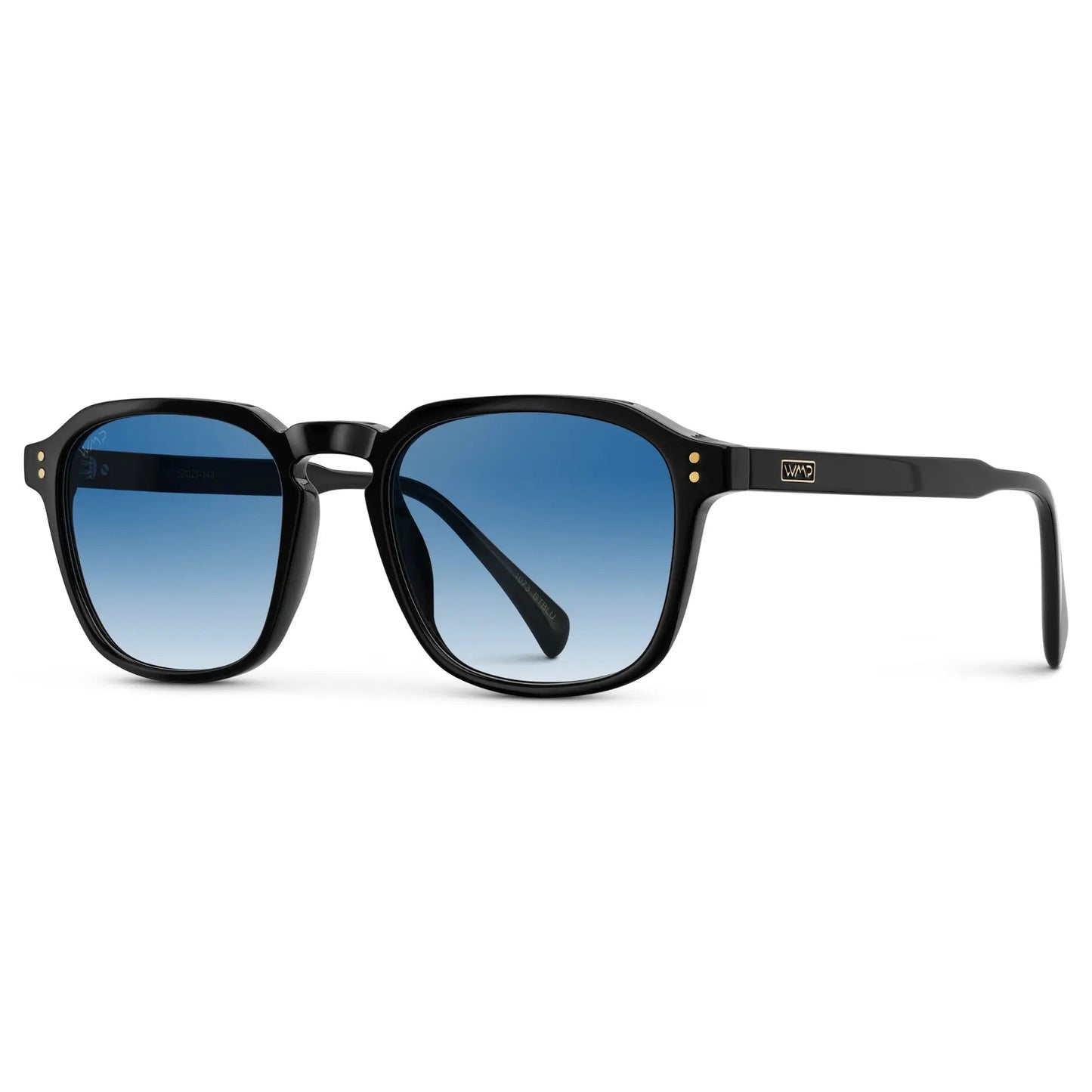FRANCIS Men's Square Modern Sunglasses in Black / Blue Tinted Lens l WMP Eyewear