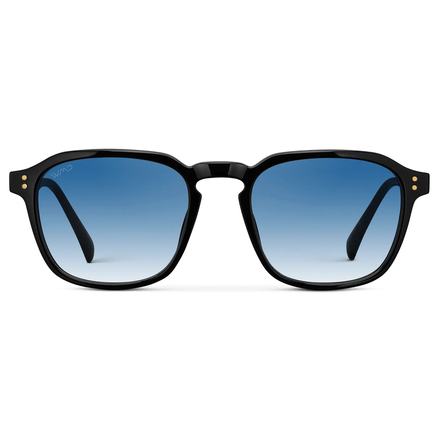 FRANCIS Men's Square Modern Sunglasses in Black / Blue Tinted Lens l WMP Eyewear