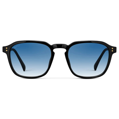 FRANCIS Men's Square Modern Sunglasses in Black / Blue Tinted Lens l WMP Eyewear