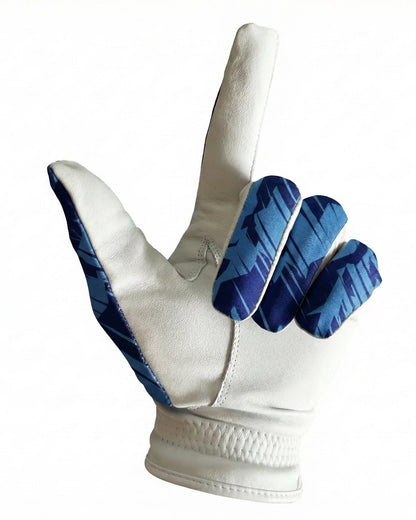 AAA Cabretta Leather Golf Glove Navy Black Geometric