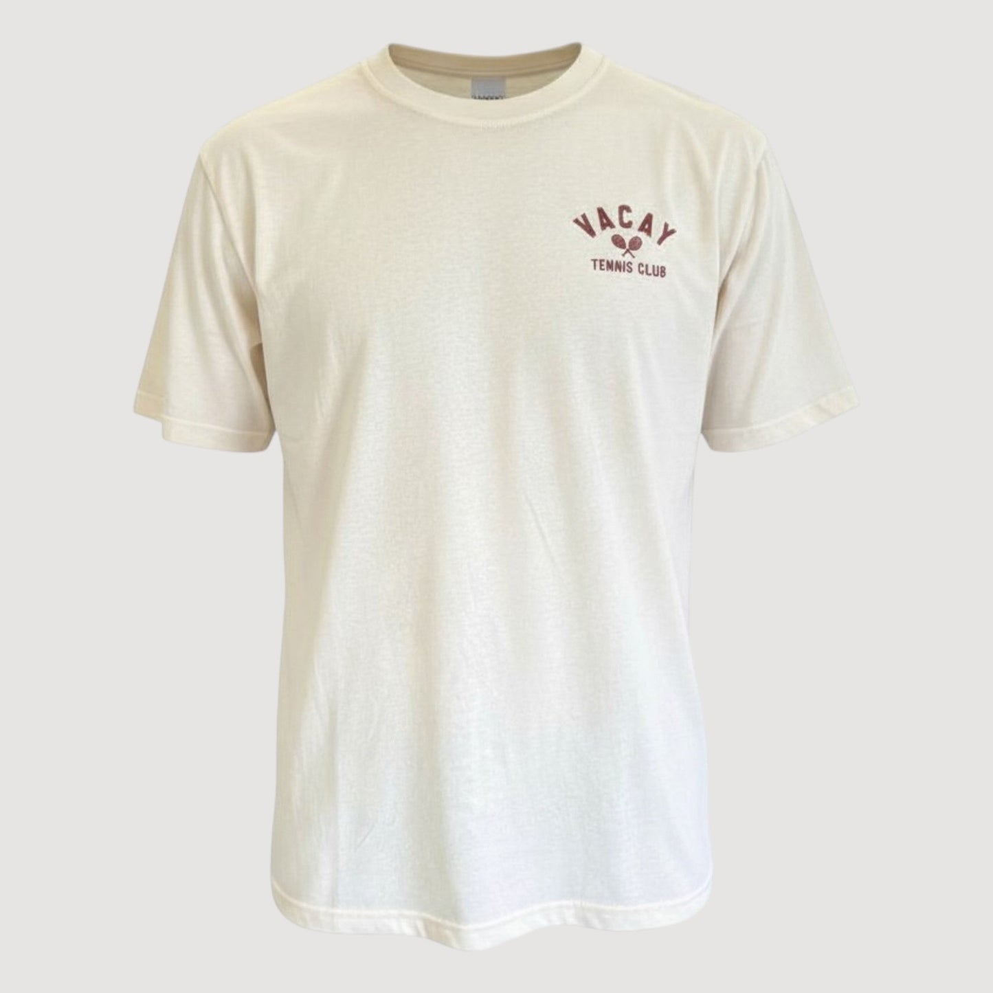 FRENCHY CLUB TENNIS T-SHIRT - UNISEX - SAND/CRIMSON