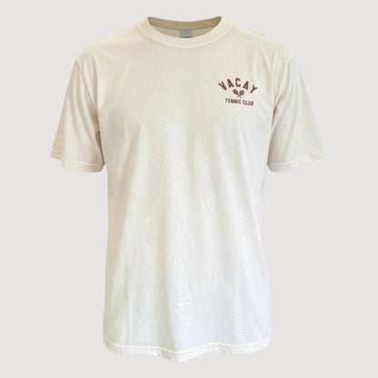 FRENCHY CLUB TENNIS T-SHIRT - UNISEX - SAND/CRIMSON