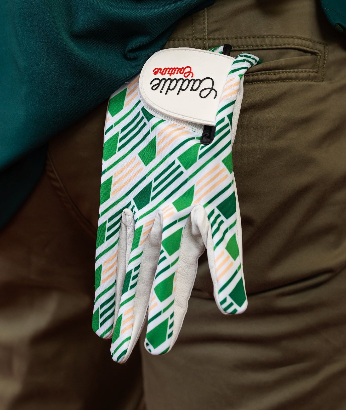 Green Geo Golf Glove