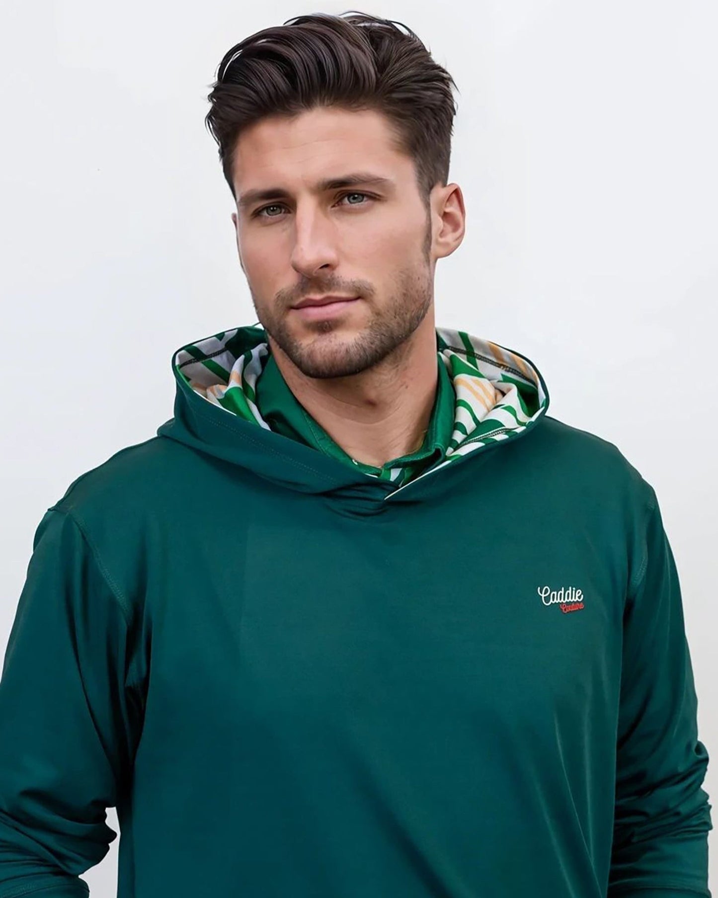 Green Geo Performance Golf Hoodie