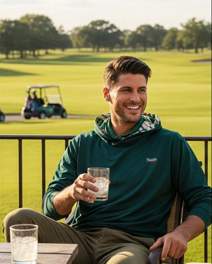 Green Geo Performance Golf Hoodie