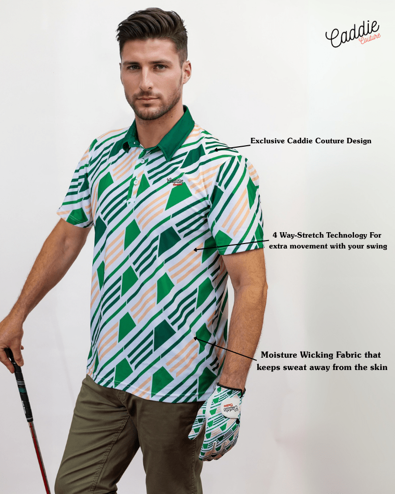 Green Geo Performance Golf Polo