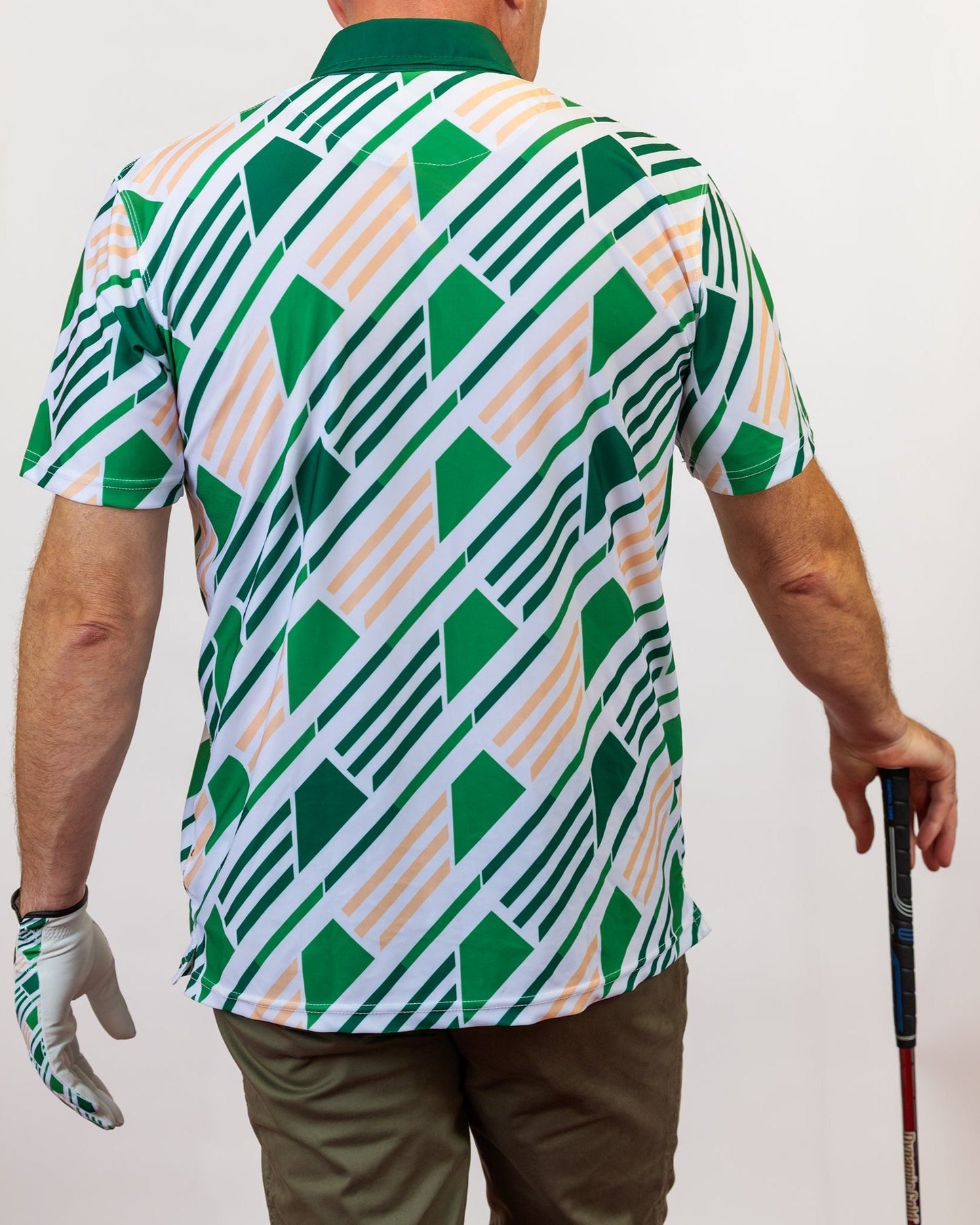 Green Geo Performance Golf Polo