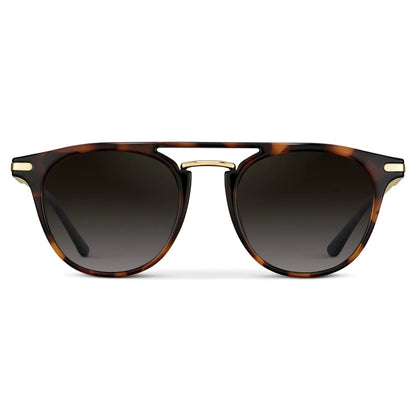 HAYES Men's Keyhole Round Sunglasses l Brown Tortoise / Gold - WMP Eyewear