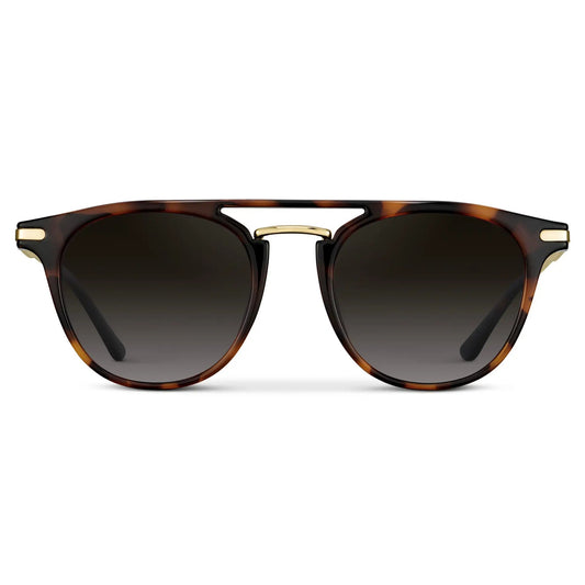 HAYES Men's Keyhole Round Sunglasses l Brown Tortoise / Gold - WMP Eyewear