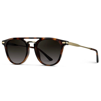 HAYES Men's Keyhole Round Sunglasses l Brown Tortoise / Gold - WMP Eyewear