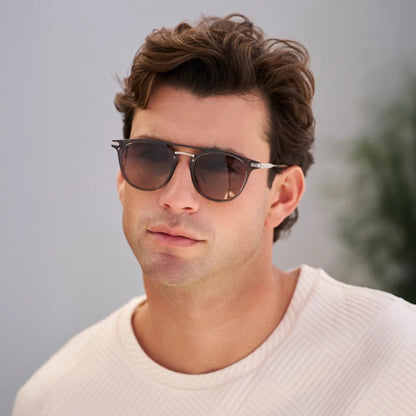 HAYES Men's Keyhole Round Sunglasses l Smoke Grey - WMP Eyewear