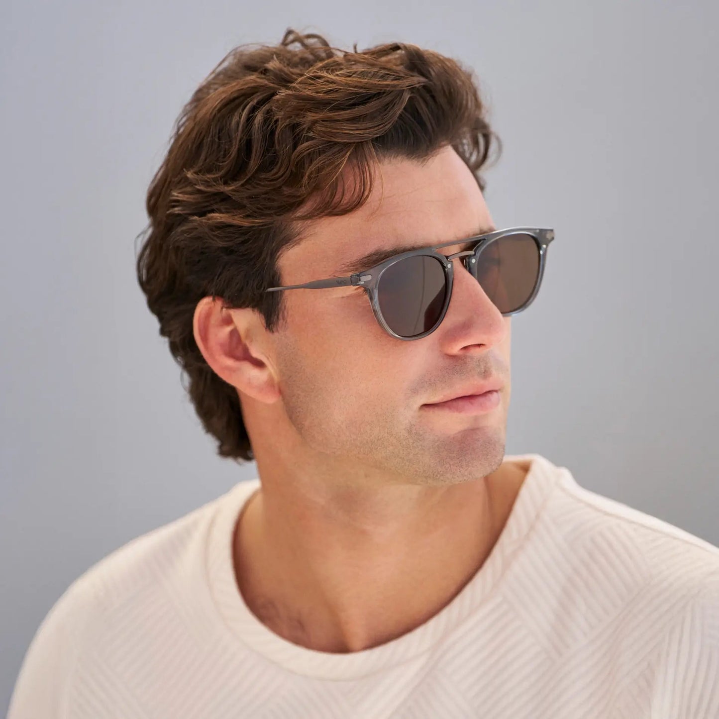 HAYES Men's Keyhole Round Sunglasses l Stone Blue - WMP Eyewear