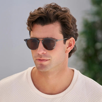 HAYES Men's Keyhole Round Sunglasses l Stone Blue - WMP Eyewear