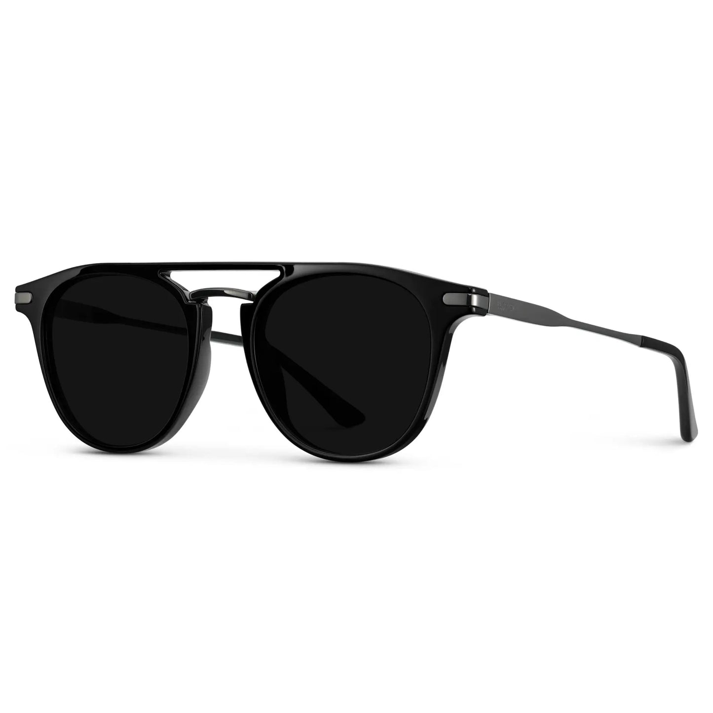 HAYES Men's Keyhole Round Sunglasses l Triple Black - WMP Eyewear